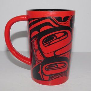 Native Northwest Red Black Haida Raven 5" Coffee mug Indigenous Canada
